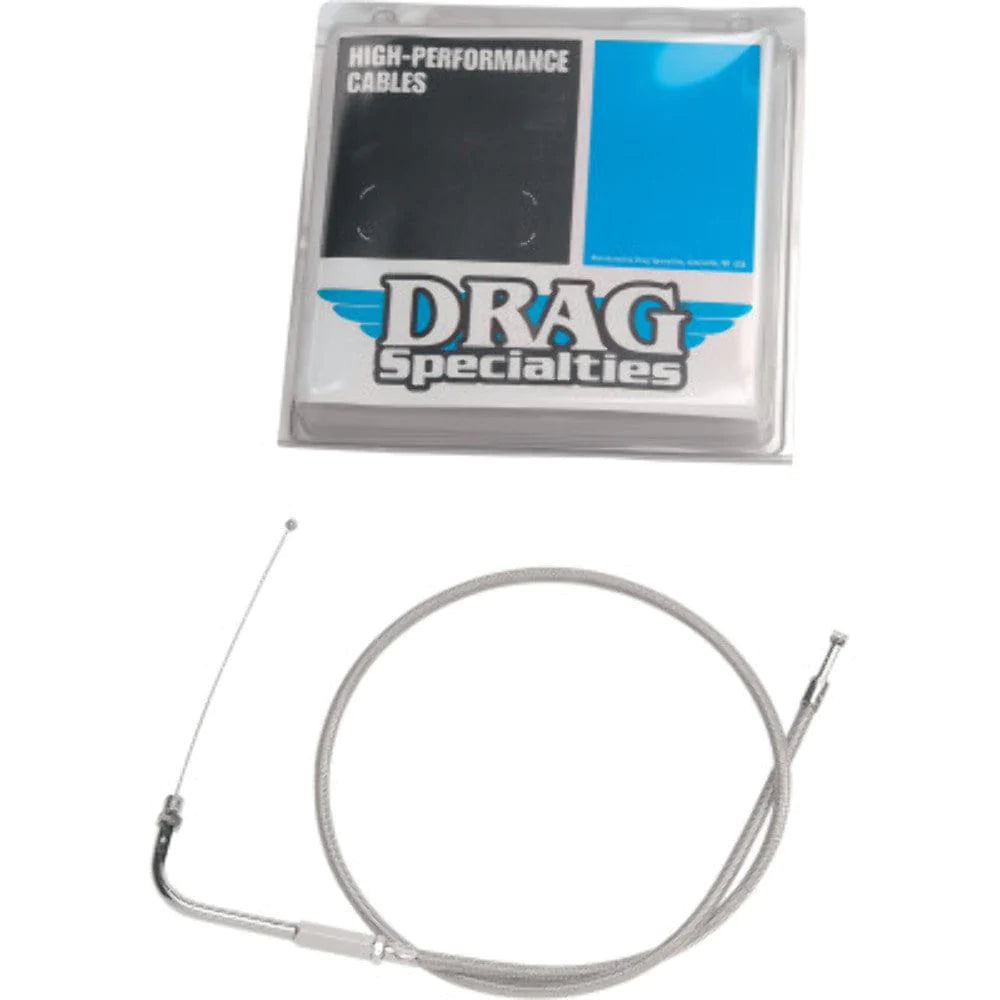 Drag Specialities Idle & Cruise Cables Braided Stainless Idle Cable 26 1/2" Stock OEM 56433-98 Harley Softail FXS 99-13