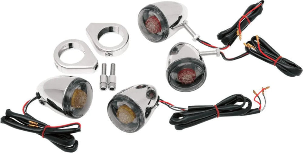 Drag Specialities Other Lighting Parts Chrome Deuce Style Front Rear Turn Signal Set Harley Softail Dyna Sportster FXR