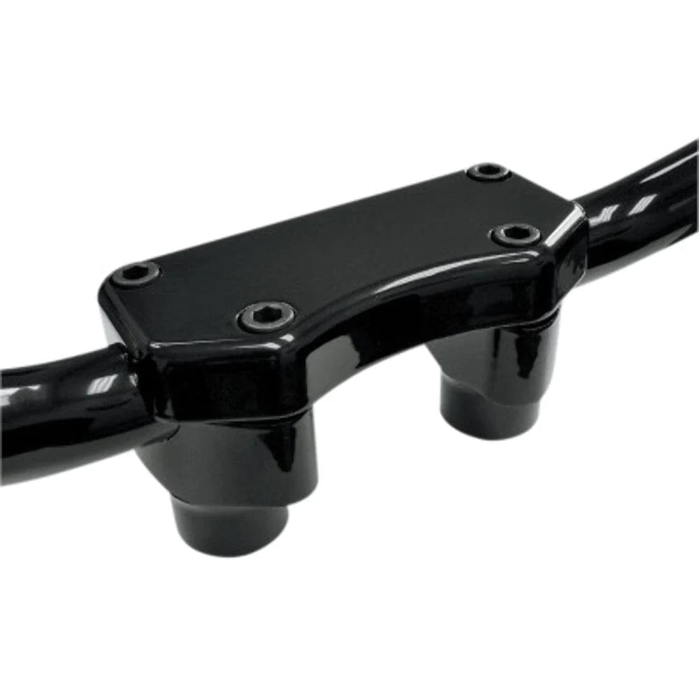 Drag Specialities Risers Gloss Black 1 1/2 Straight Risers Handlebar Top Clamp Kit Harley Softail Dyna XL