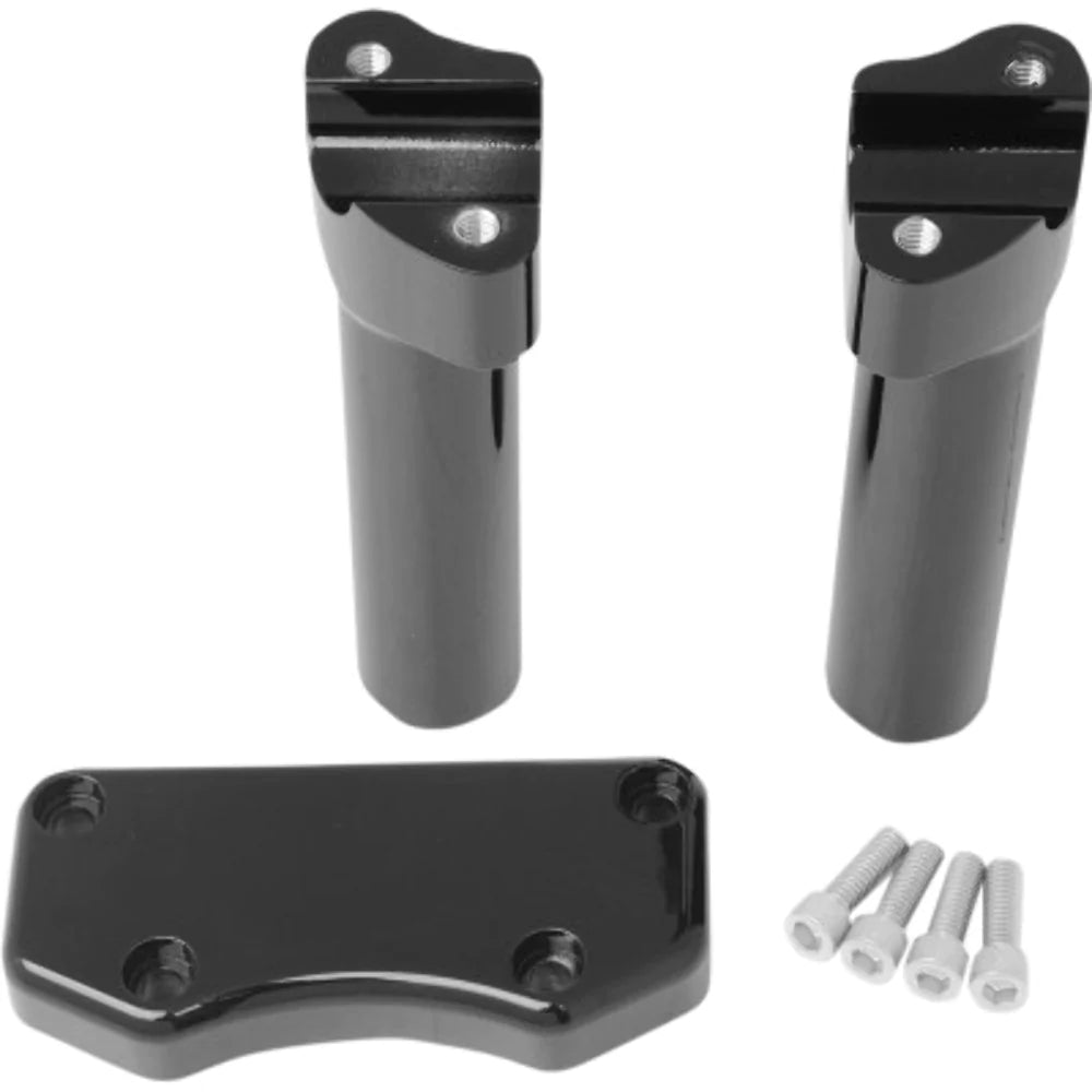 Drag Specialities Risers Gloss Black 6" Straight Risers 1" Handlebar Top Clamp Kit Harley Softail Dyna XL