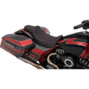 Drag Specialities Seats Predator III 2Up Extended Reach Red Double Diamond Vinyl Seat Harley 08+ Touring