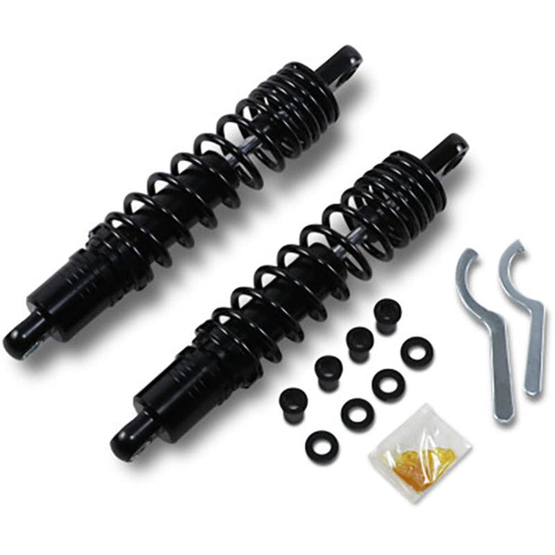 Drag Specialities Shocks Black 11" Rear Coil Shocks Adjustable Harley Sportster XL FXR Nitrogen Gas 86-03