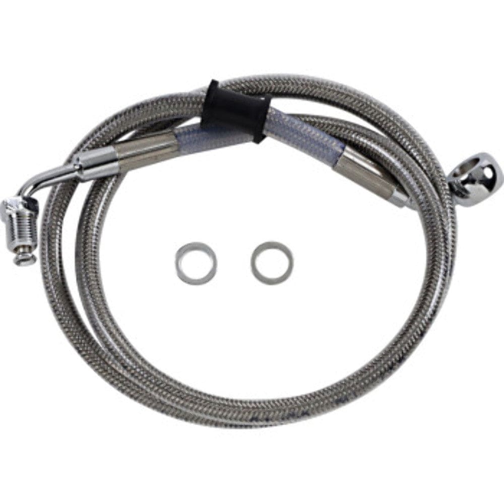 Drag Specialties Brake Lines & Hoses +10" 33 1/4" Extended Braided Stainless Upper Brake Line Harley Softail 18+ ABS