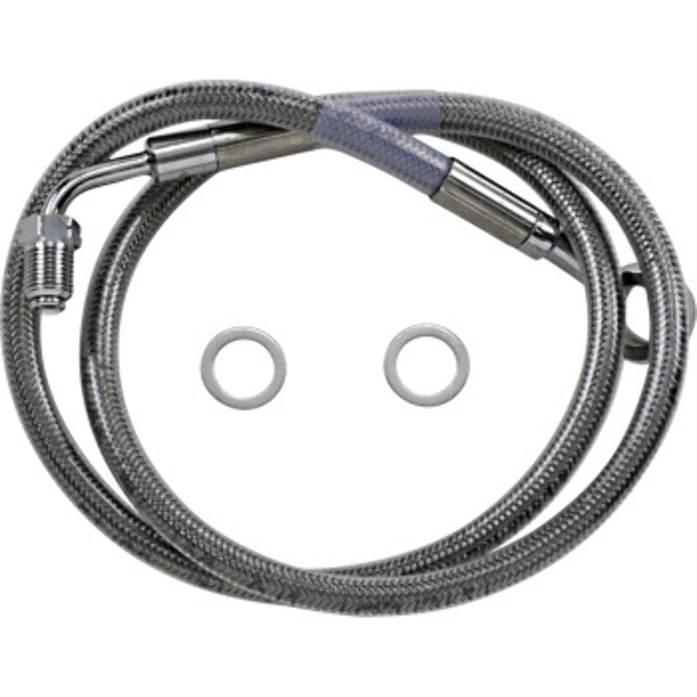 Drag Specialties Brake Lines & Hoses +10" 39 1/2" Extended Braided Stainless Upper Brake Line Harley Softail 18+ ABS
