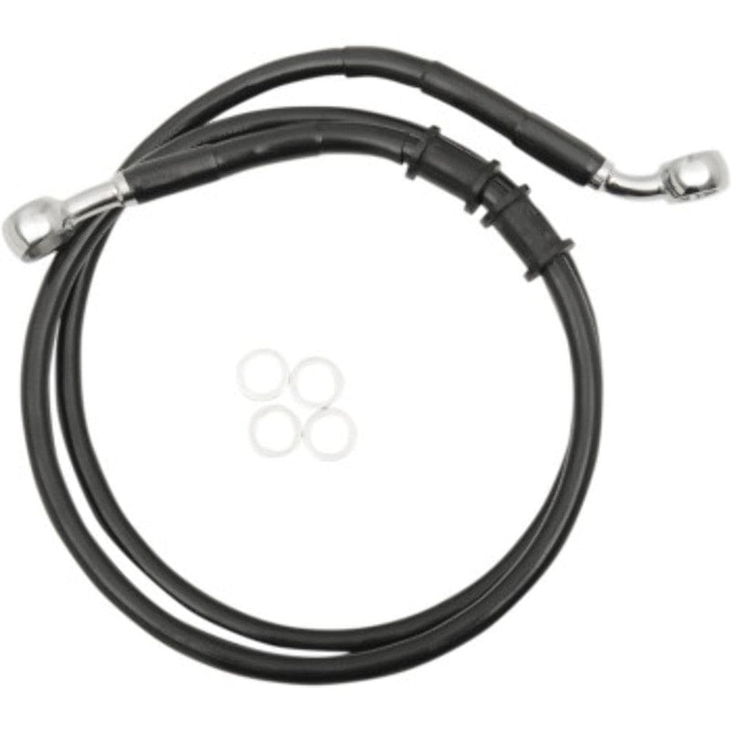 Drag Specialties Brake Lines & Hoses +10" 45 1/2" Extended Length Black Vinyl Upper Brake Line Harley Sportster 14+