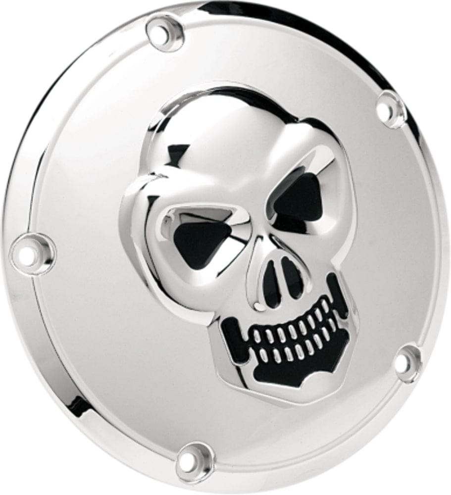 Drag Specialties Clutch Covers Drag Specialties Chrome 3-D Skull Derby Cover Trim Accent 99-18 Big Twin Harley