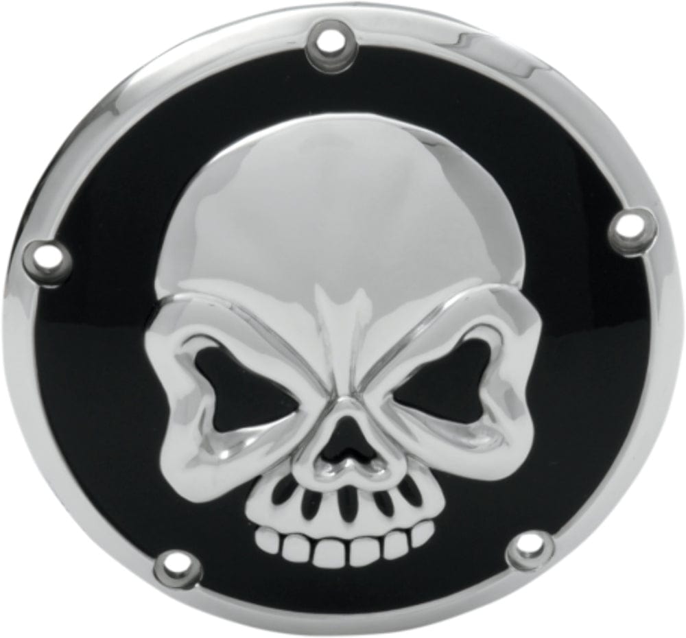 Drag Specialties Derby Cover Drag Specialties Chrome Skull Derby Cover Accent Black 99-18 Big Twin Harley