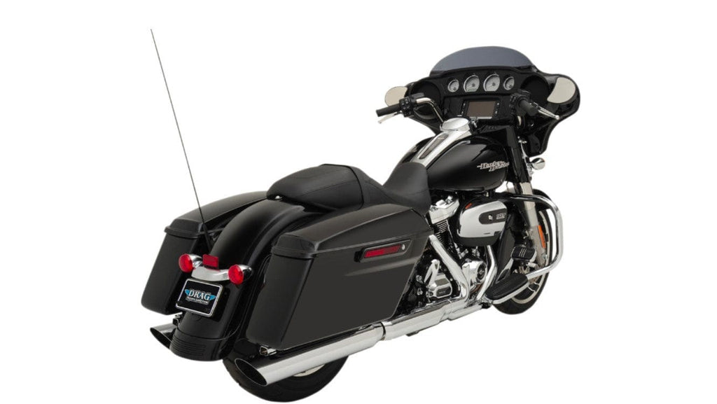 Drag Specialties Drag 4" Slash Down Chrome Slip-On Mufflers Exhaust Pipes 95-16 Harley Touring