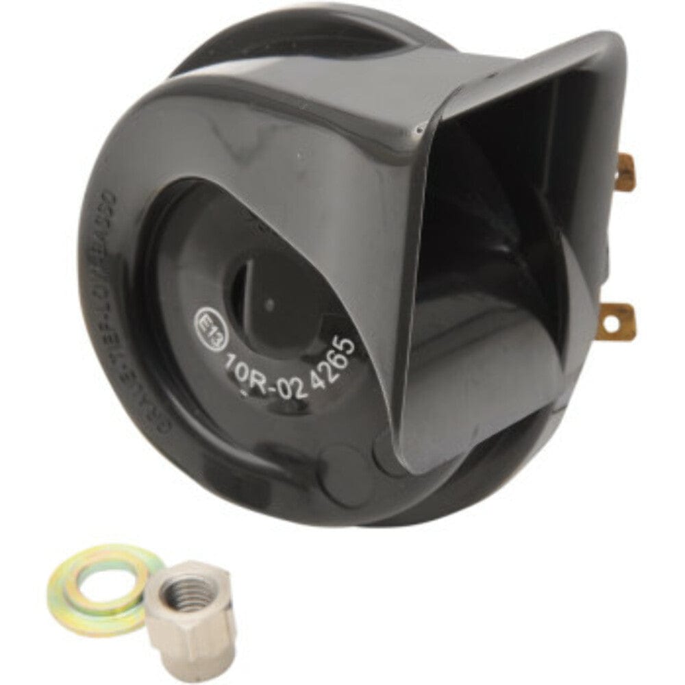 Drag Specialties Drag Black Replacement 12v 110db Electric Horn Harley Dyna Touring Softail XL