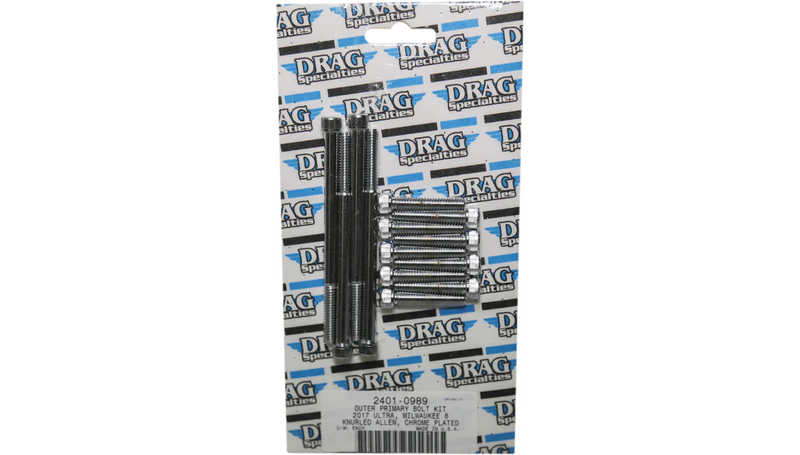 Drag Specialties Drag M-Eight M8 Outer Primary Socket Bolt Kit Chrome Knurled Harley Touring 17+