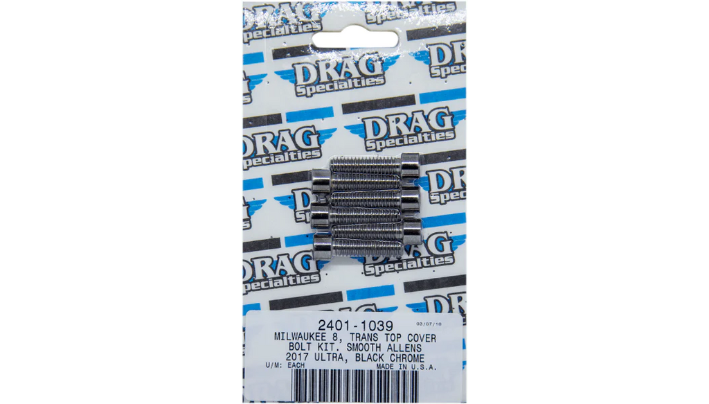 Drag Specialties Drag M-Eight M8 Transmission Top Socket Bolt Kit Black Smooth Harley 17+ FL FX
