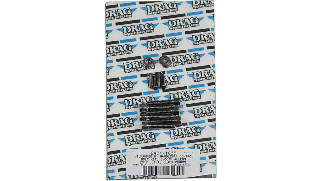 Drag Specialties Drag M8 Handlebar Control Socket Bolt Kit Black Smooth Harley Touring 2017+