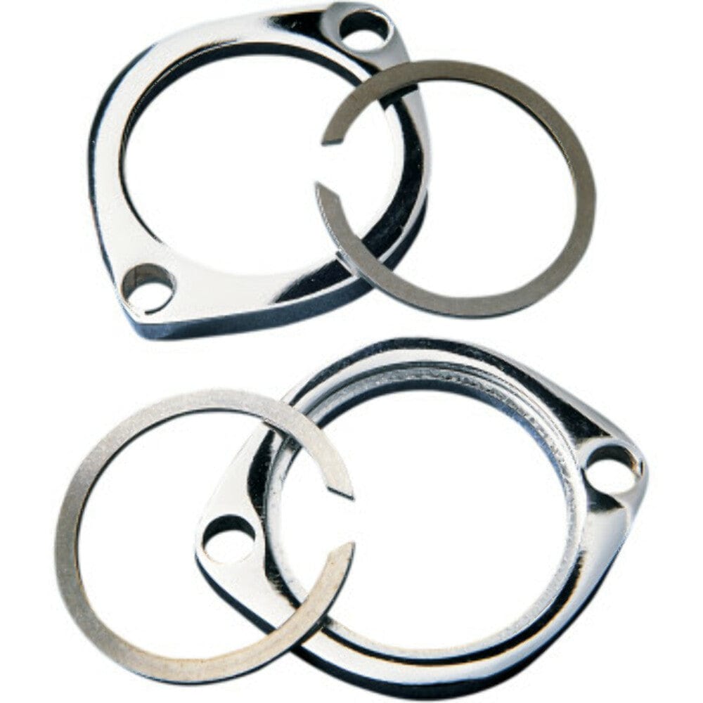 Drag Specialties Drag Specialties Chrome Exhaust Flange Install Kit Pair Flanges C-Clips Harley