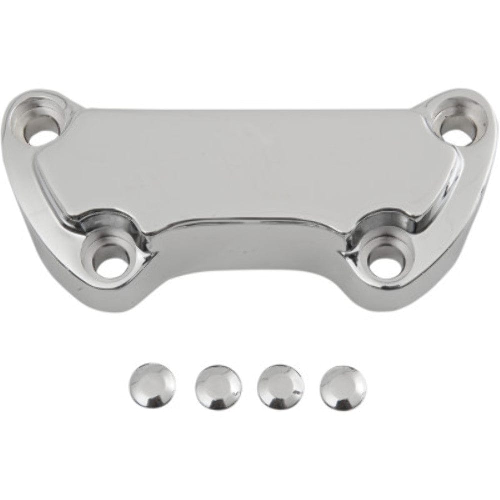 Drag Specialties Risers Drag Specialties Chrome Scalloped Handlebar Riser Top Clamps Harley Softail Dyna