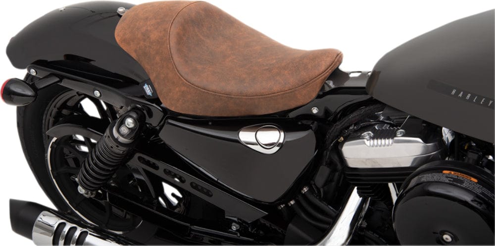 Drag Specialties Seats Drag Specialties 3/4 Solo Seat Distressed Brown Leather 04-19 XL Models Harley