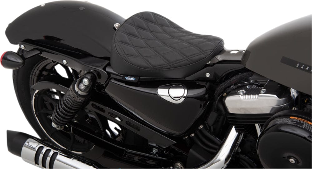 Drag Specialties Seats Drag Specialties Bobber Solo Diamond Black Stitch Seat Harley 10+ Sportster XL