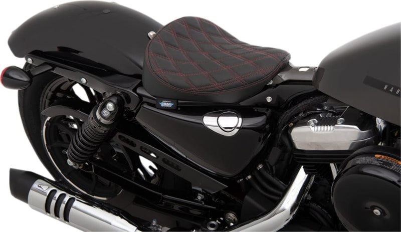 Drag Specialties Seats Drag Specialties Bobber Solo Red Stitch Double Diamond Seat Harley 10+ Sportster