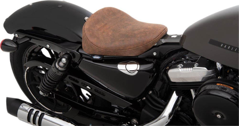 Drag Specialties Seats Drag Specialties Bobber Solo Seat Distressed Brown Leather Harley 10+ Sportster