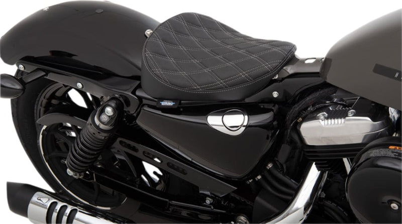 Drag Specialties Seats Drag Specialties Bobber Solo Silver Double Diamond Seat Harley 10+ Sportster XL
