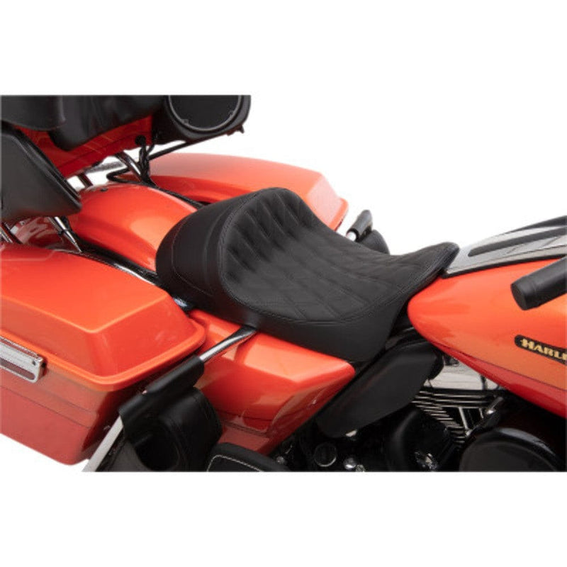 Drag Specialties Seats Drag Specialties EZ Mount Low Profile Black Diamond Solo Seat Harley 08+ Touring