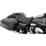Drag Specialties Seats Drag Specialties EZ Mount Low Profile Solo Seat Silver Diamond Harley 08+Touring