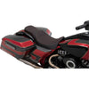 Drag Specialties Seats Drag Specialties Predator 2Up Red Double Diamond Leather Seat Harley 08+ Touring