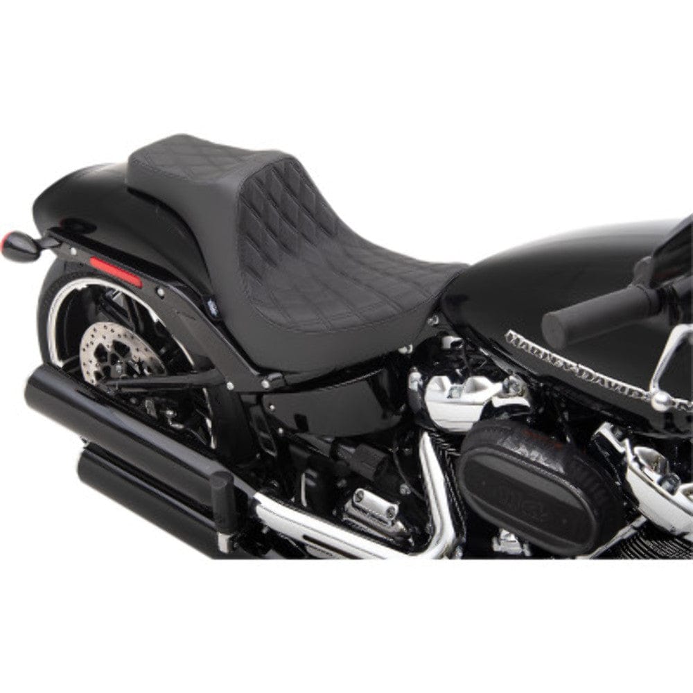 Drag Specialties Seats Drag Specialties Predator III Double Diamond Black Seat 2 Up 18+ Harley Breakout