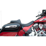 Drag Specialties Seats Drag Specialties Predator III Silver 2 Up Double Diamond Stitch Seat Indian 14+