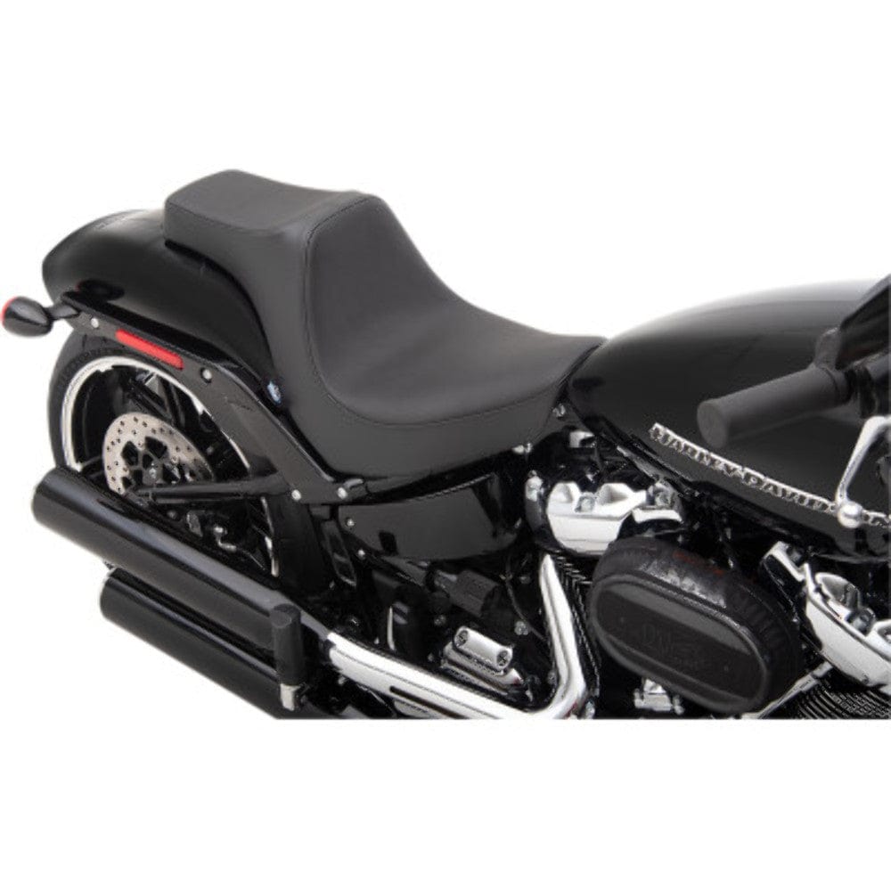 Drag Specialties Seats Drag Specialties Predator III Smooth Black Seat 2 Up 18+ Harley Softail Breakout