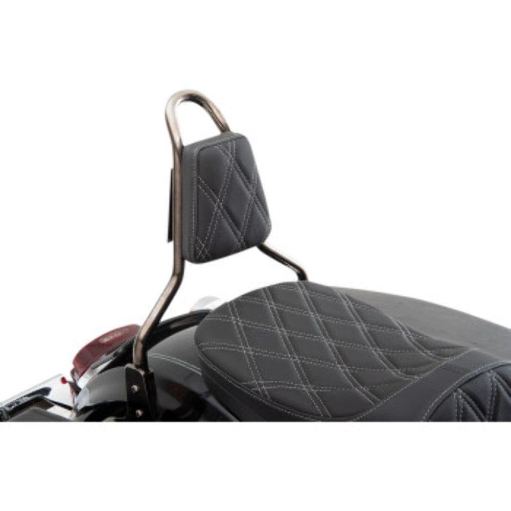 Drag Specialties Seats Drag Specialties Silver Tapered Round Sissy Bar Backrest Rest Pad Diamond Harley