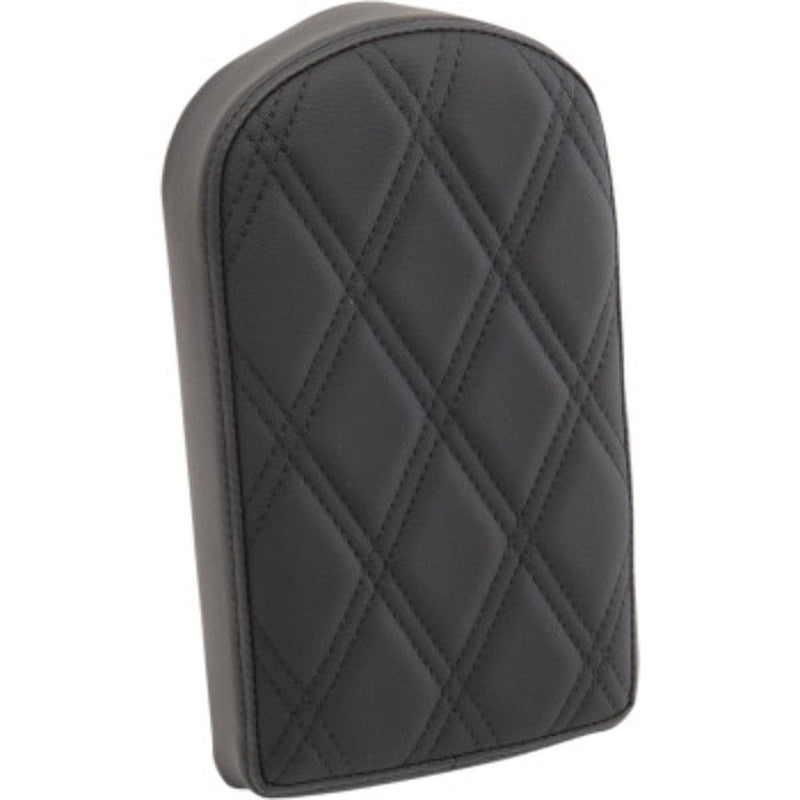 Drag Specialties Seats Drag Specialties Tall Sissy Bar Backrest Pad Double Diamond Black Stitch Harley