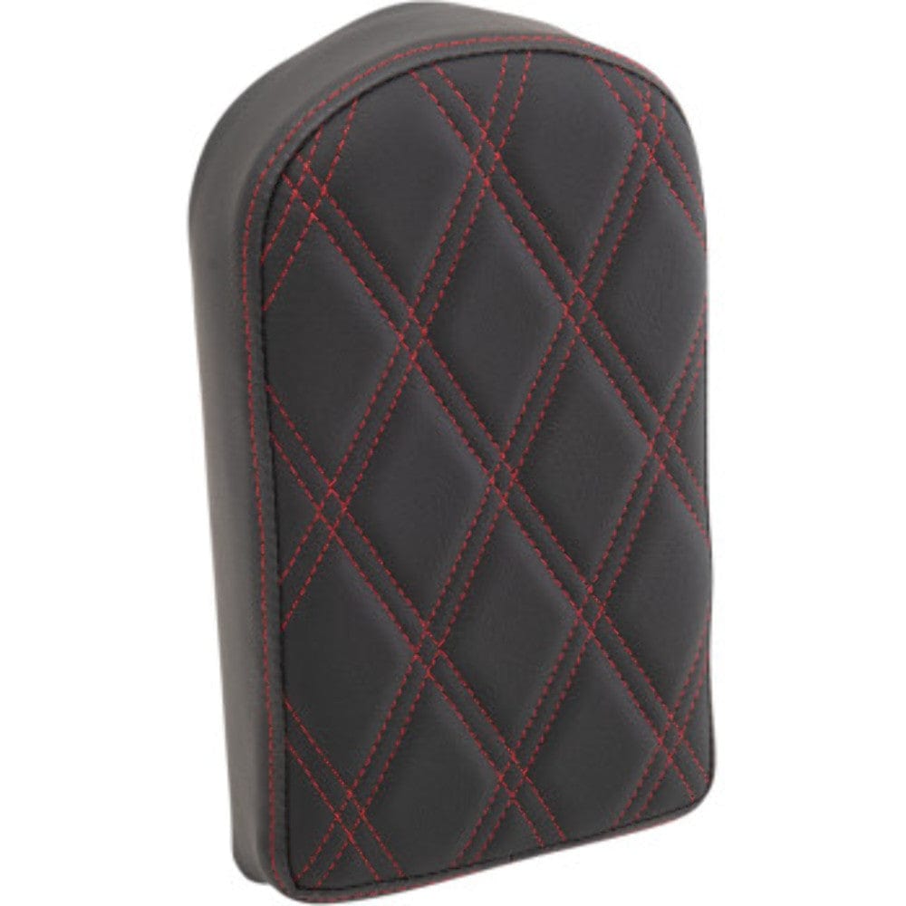 Drag Specialties Seats Drag Specialties Tall Sissy Bar Backrest Pad Double Diamond Red Stitch Harley