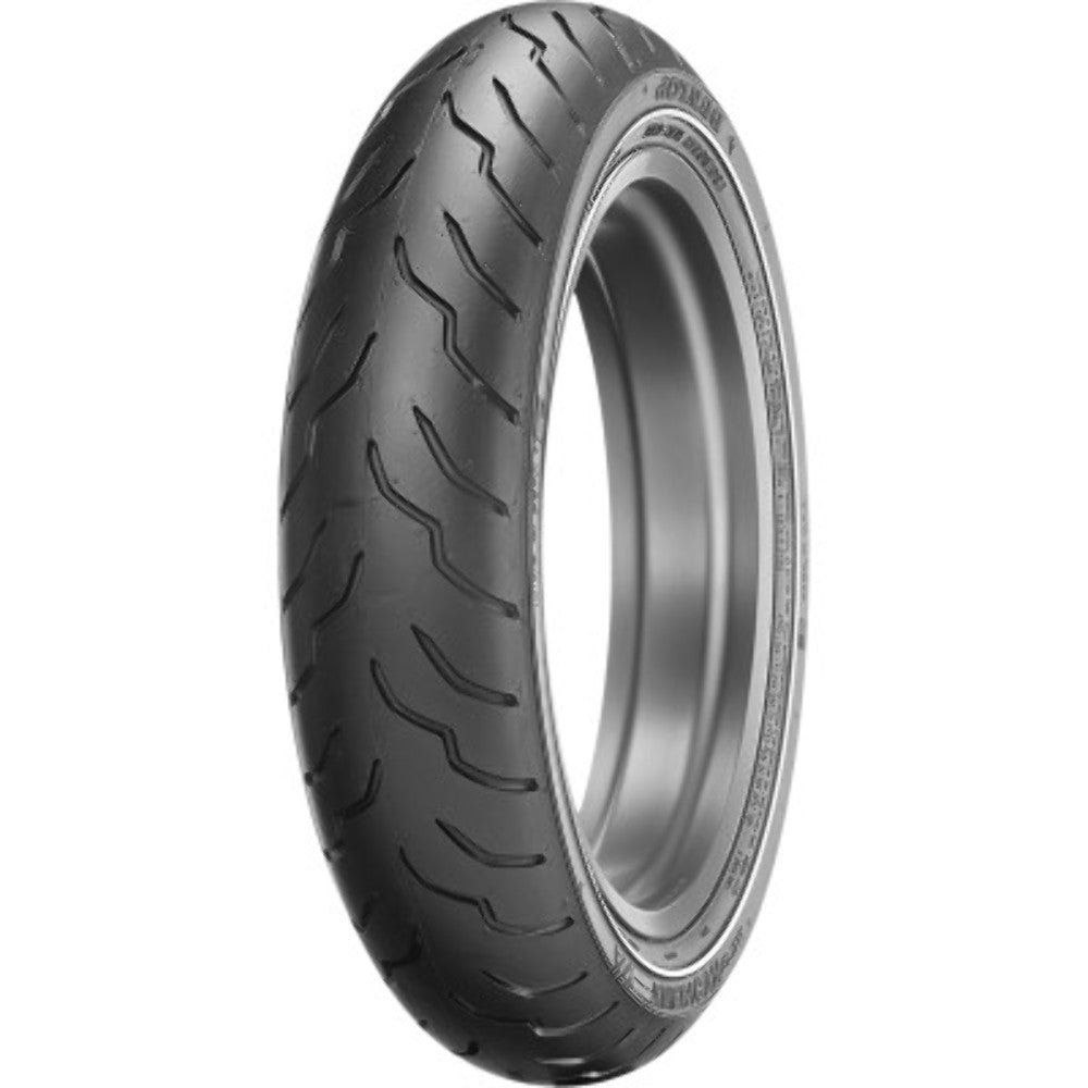 Dunlop Blackwall Tires - Front Dunlop American Elite MT90B16 130/90-16 72H Narrow Whitewall Front Tire Harley