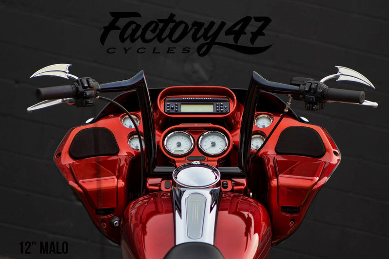 Factory 47 Factory 47 Classic 47 Ape Hanger Handlebars 12" 1-1/4" Black Harley Softail Dyna