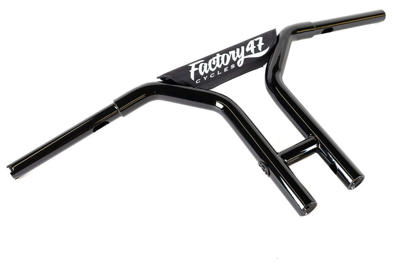 Factory 47 Factory 47 MX47 Bar T Handlebars 12" 1-1/4" Black Straight Harley Softail Dyna