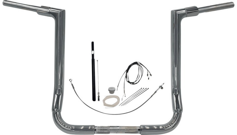 Fat Baggers Inc. Fat Baggers 1-1/2" EZ 16" Flat Top Ape Handlebar Kit Chrome Harley Touring 21+