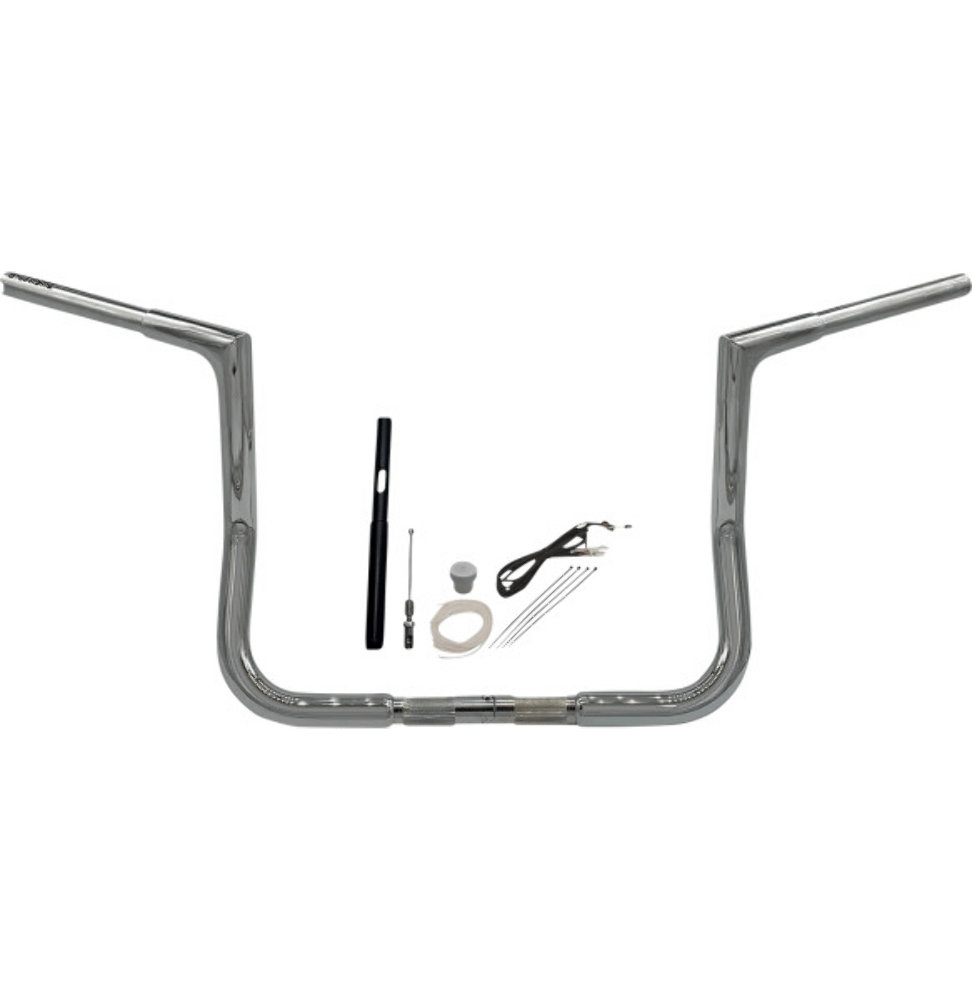 Fat Baggers Inc. Fat Baggers 14" Chrome EZ Install Flat Top Handlebar Kit 21+ Harley Touring