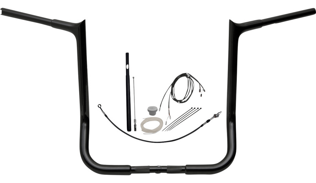 Fat Baggers Inc. Fat Baggers Black 16" EZ Install Pointed Top Handlebar Kit 21+ Harley Touring