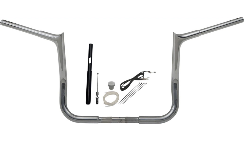 Fat Baggers Inc. Fat Baggers Chrome 12" EZ Install Pointed Top Handlebar Kit 21+ Harley Touring