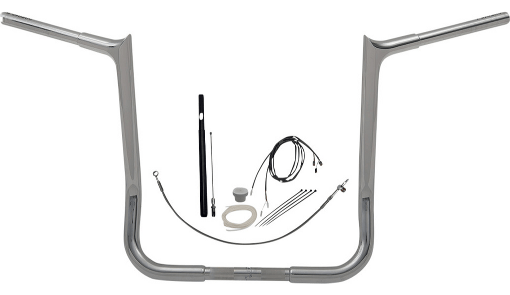 Fat Baggers Inc. Fat Baggers Chrome 16" EZ Install Pointed Top Handlebar Kit 21+ Harley Touring