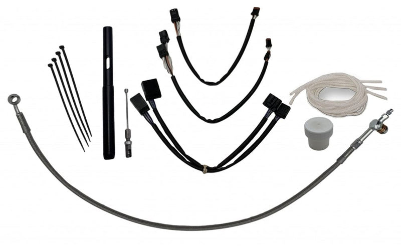 Fat Baggers Inc. Fat Baggers Inc. EZ Install 14" Chrome Handlebar Cable Kit Harley FLHRS 21-22