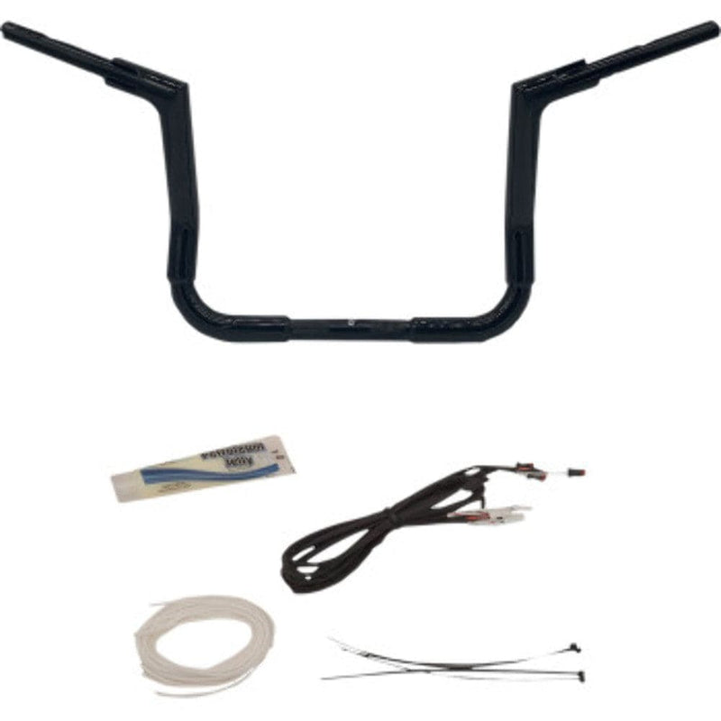 Fat Baggers Inc. Handlebars Fat Baggers 12" 1-1/2" Black Flat Top EZ Install Handlebar Harley 14-20 Touring