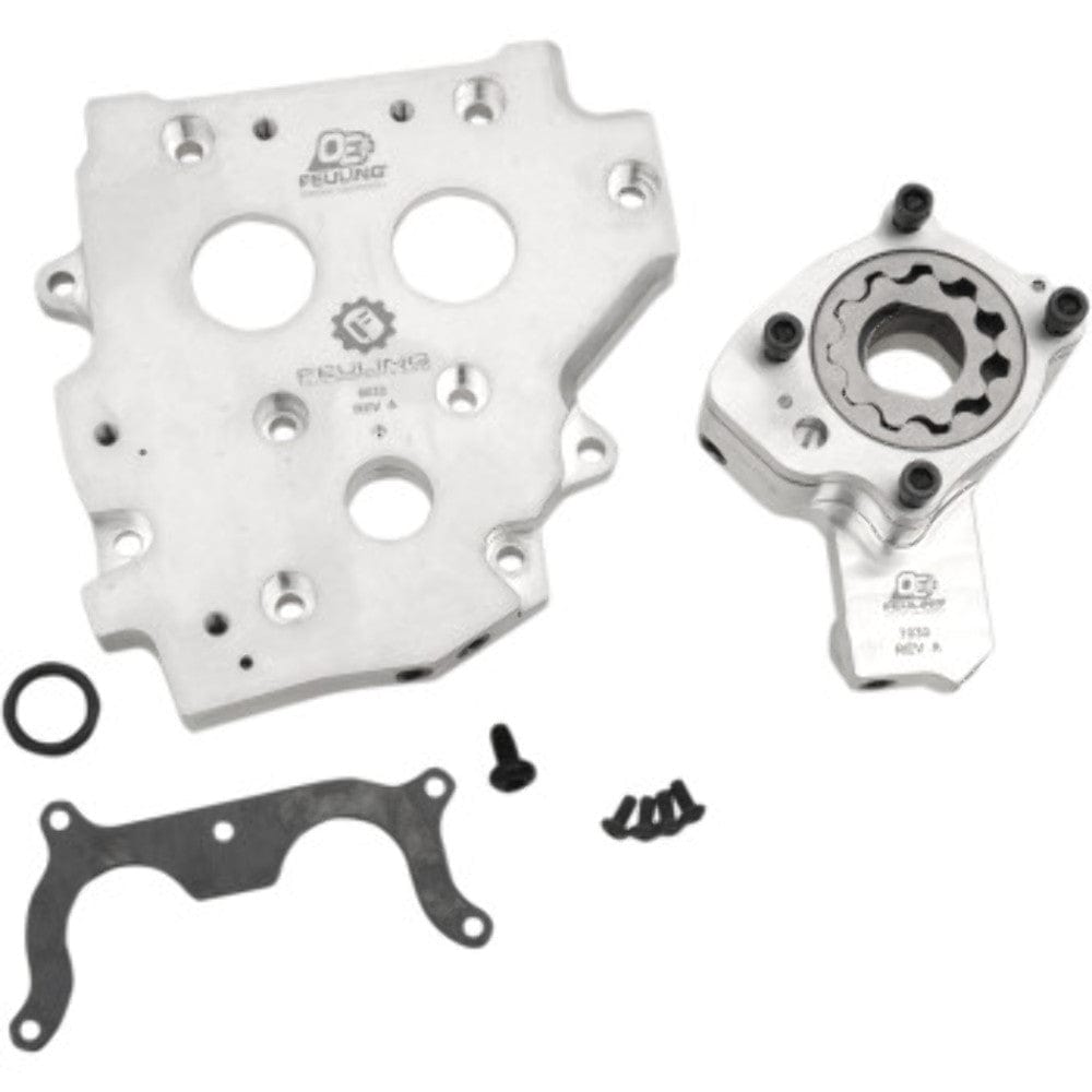 Feuling Oil Pumps Feuling OE+ Oil Pump Plate Kit Twin Cam Hydraulic Tensioner Chain Drive Harley