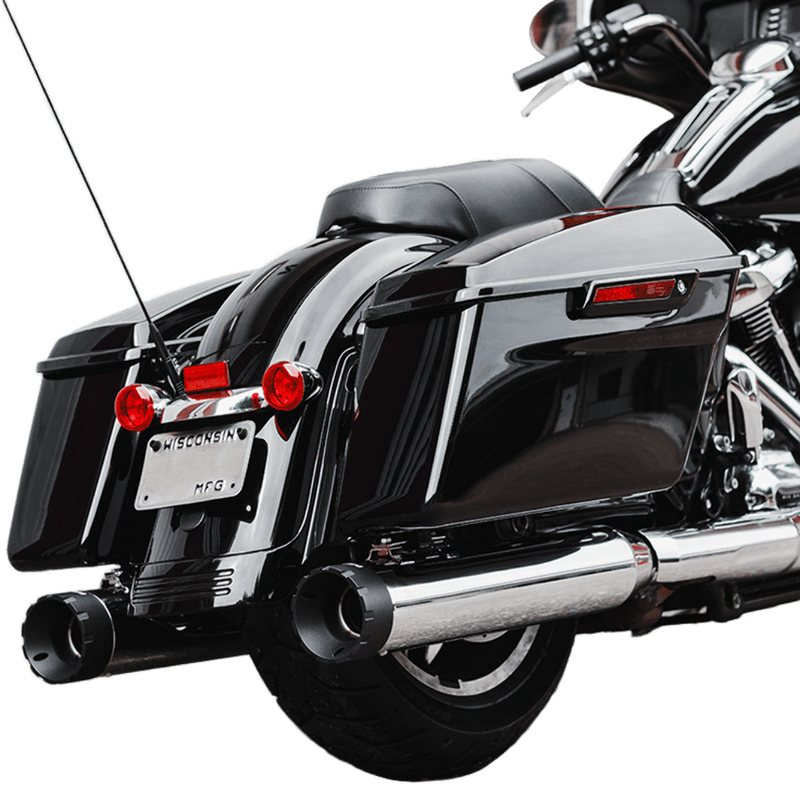 Firebrand Firebrand Chrome 4.5" Monarch Slip-On Muffler Exhaust Pipes 96-16 Harley Touring