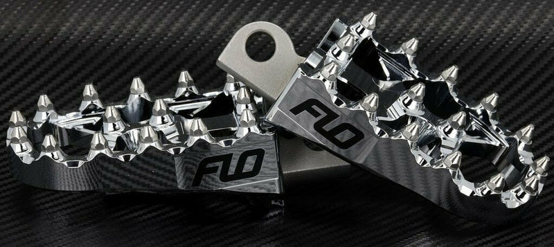 Flo Motorsports Foot Pegs & Pedal Pads Flo Moto Chrome Aluminum Motorcycle MX Platform Foot Pegs Pair Set Harley Custom
