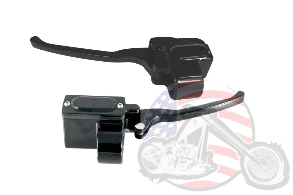 GMA Engineering Black GMA Custom Handlebar Hand 1" ID Controls 5/8" Brake Clutch Harley Chopper