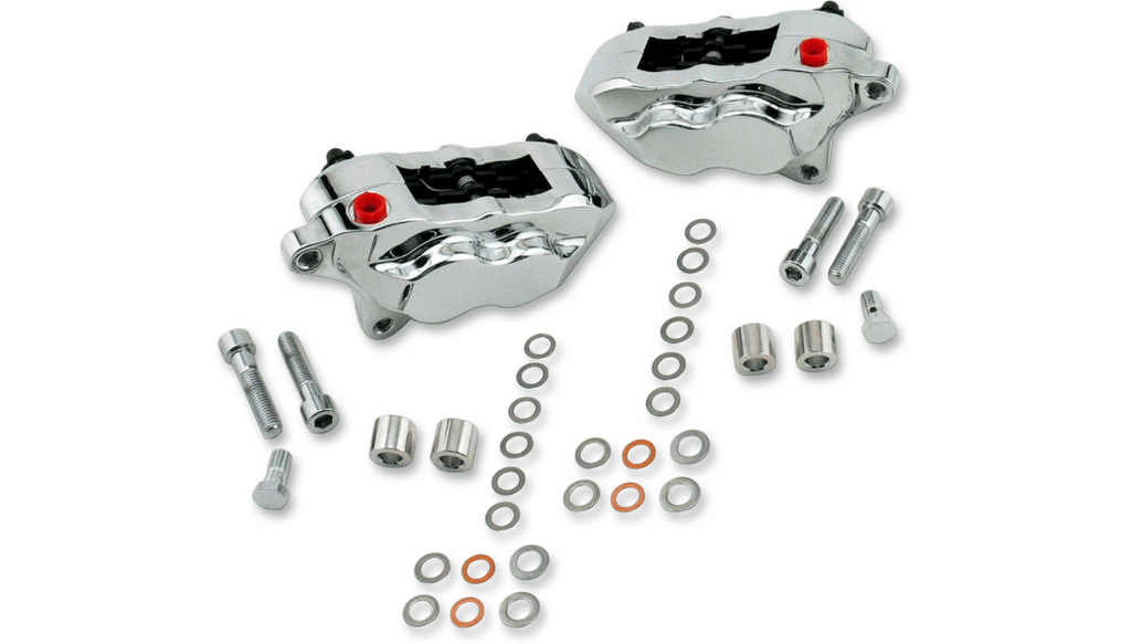 Hawg Halters Hawg Halters Chrome 4-Piston Dual Disc Brake Caliper 00-07 Harley Touring V-Rod