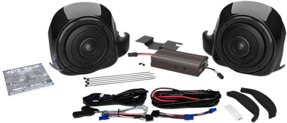 Hogtunes Audio Systems Hogtunes Wild Boar 300 Watt Amp 2 Channel Lower Speakers Harley Liquid Cooled