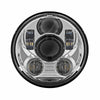 Hogworkz Hogworkz 5-3/4" White LED Chrome V2 Head Lamp Light 45W Harley Dyna Softail XL