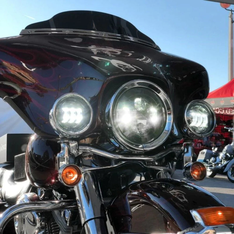 Hogworkz Hogworkz 7" White Daymaker LED Headlamp Black Auxiliary Light Harley Touring